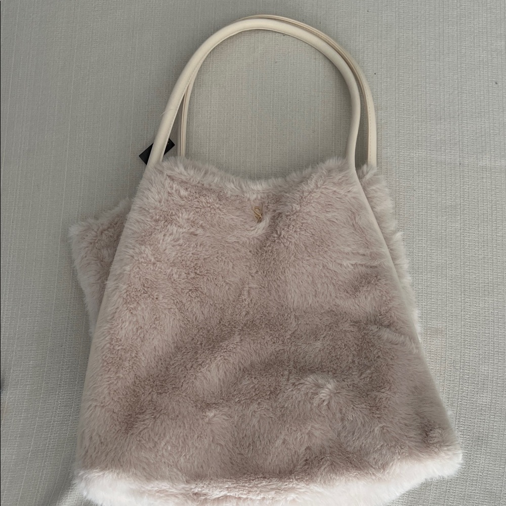 Victoria’s Secret Cream Faux Fur Tote Bag